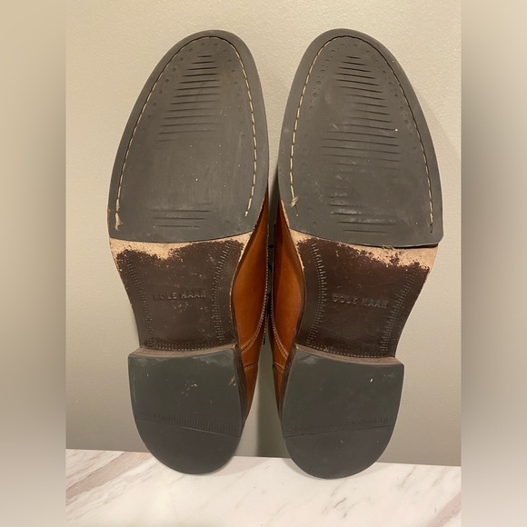 Cole Haan C24120 Tan Men’s US10.5M India Leather Captoe Oxfords Dress Shoes - Picture 6 of 11